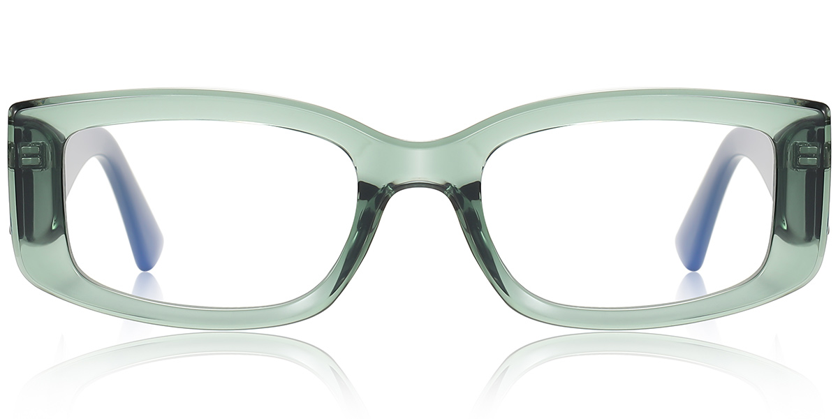 Rectangle Blue Light Blocking Glasses translucent-green