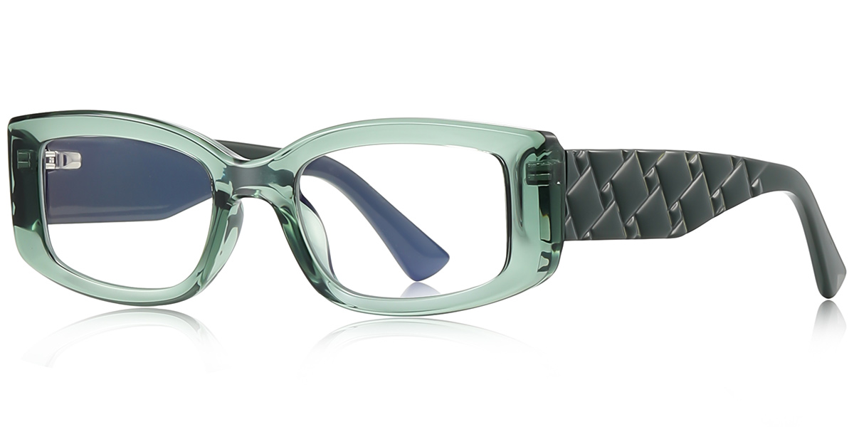 Rectangle Blue Light Blocking Glasses translucent-green
