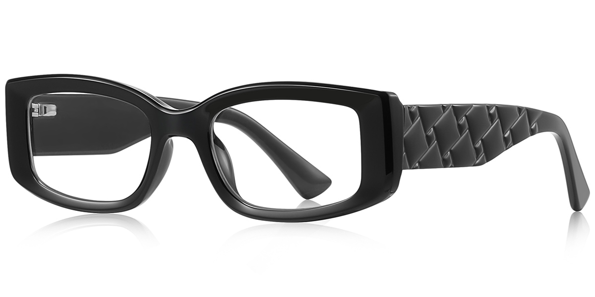 Rectangle Blue Light Blocking Glasses black
