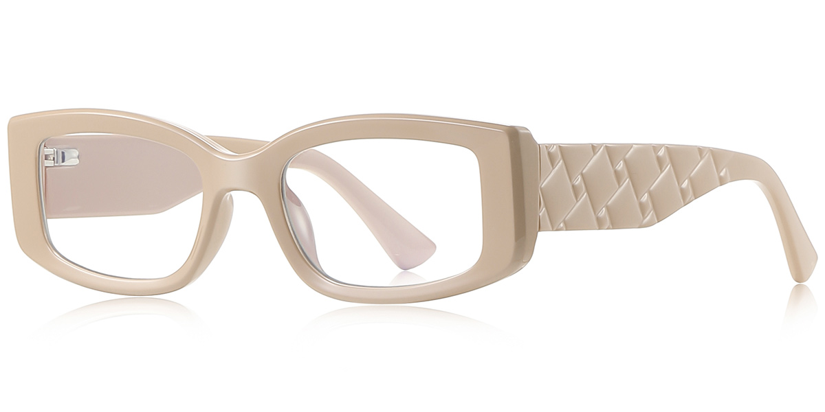Rectangle Blue Light Blocking Glasses brown