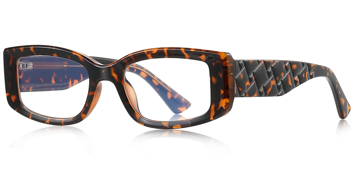 Rectangle Blue Light Blocking Glasses tortoiseshell