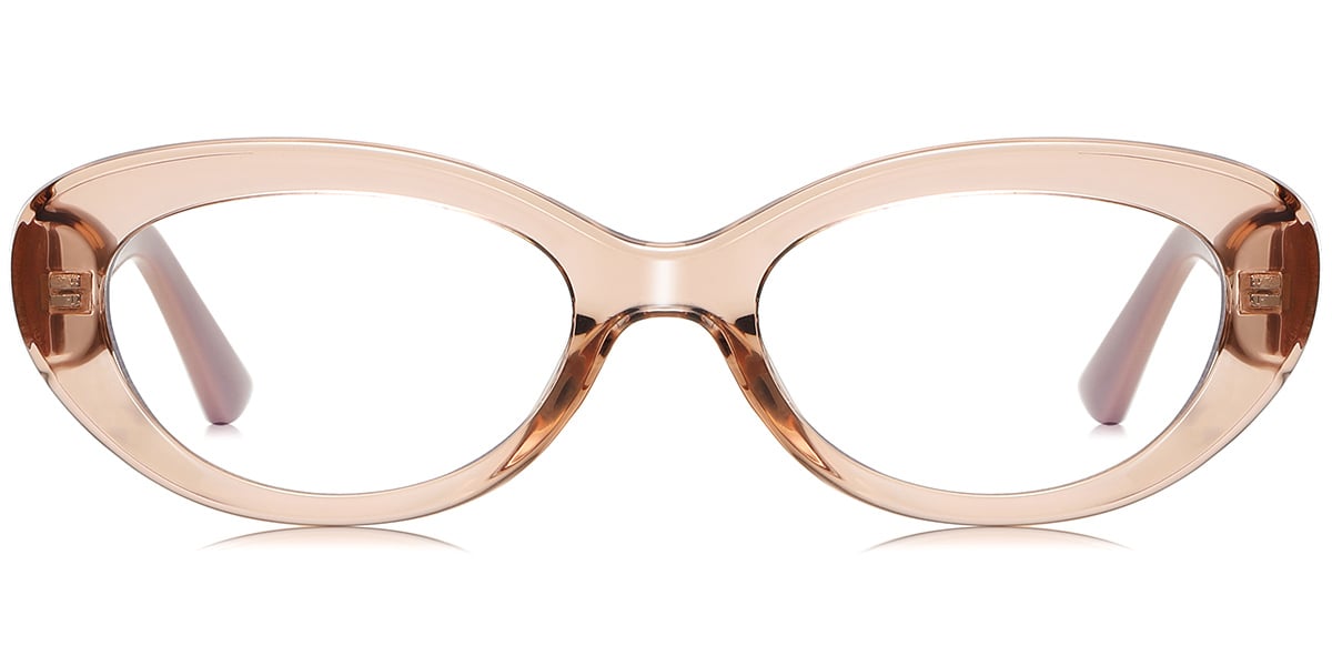 Oval Blue Light Blocking Glasses translucent-brown