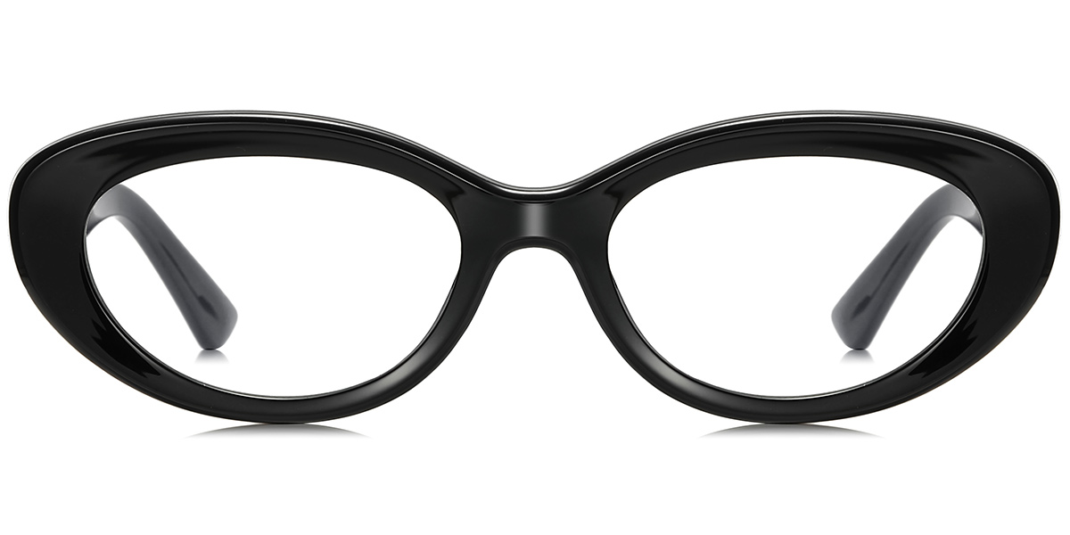 Oval Blue Light Blocking Glasses black