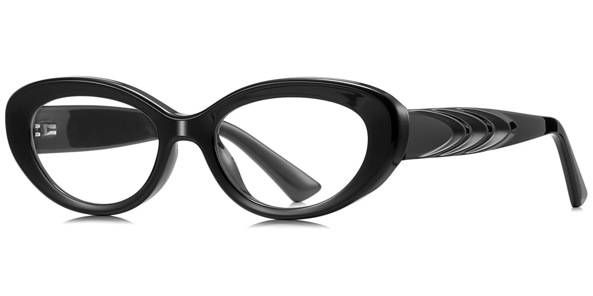 Oval Blue Light Blocking Glasses black