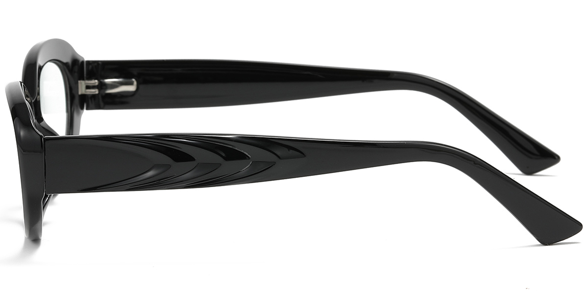 Oval Blue Light Blocking Glasses black