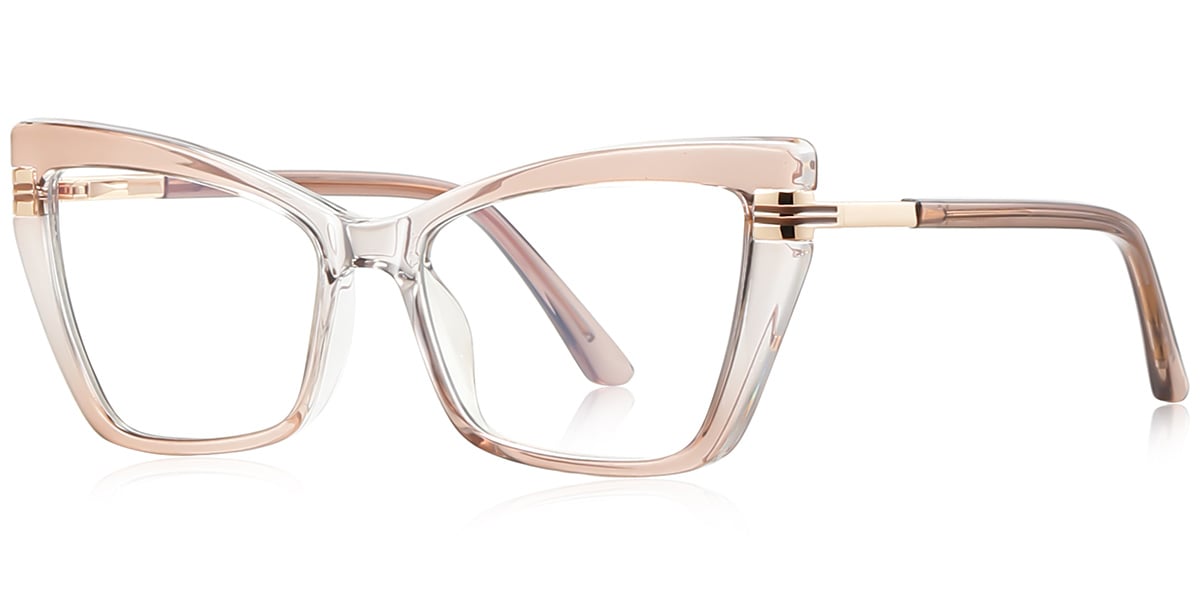 Rectangle Blue Light Blocking Glasses gradient_brown