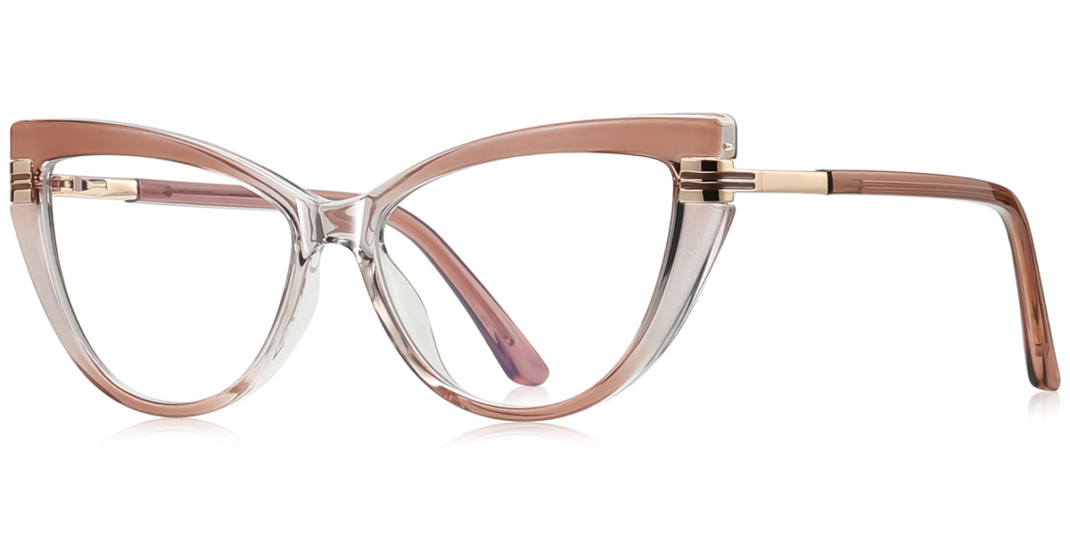 Cat Eye Blue Light Blocking Glasses gradient_brown