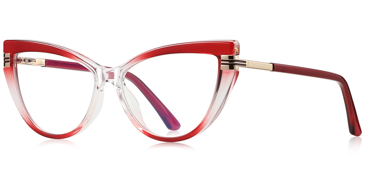 Cat Eye Blue Light Blocking Glasses gradient_red