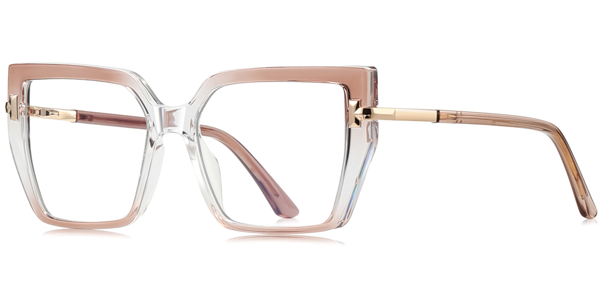 Square Blue Light Blocking Glasses gradient_brown