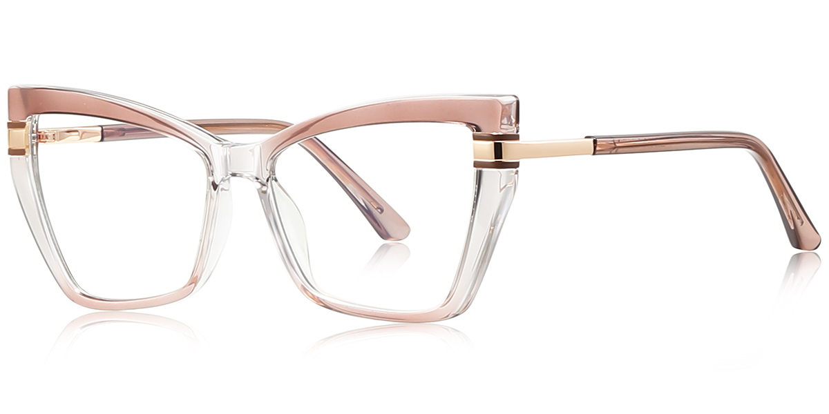 Rectangle Blue Light Blocking Glasses gradient_brown