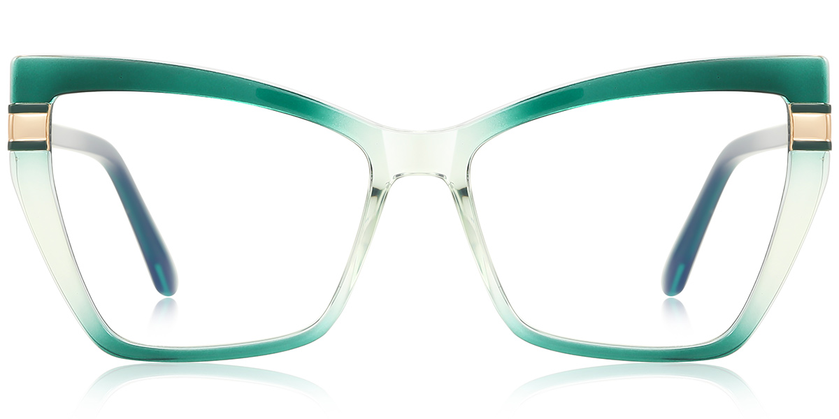 Rectangle Blue Light Blocking Glasses gradient_green