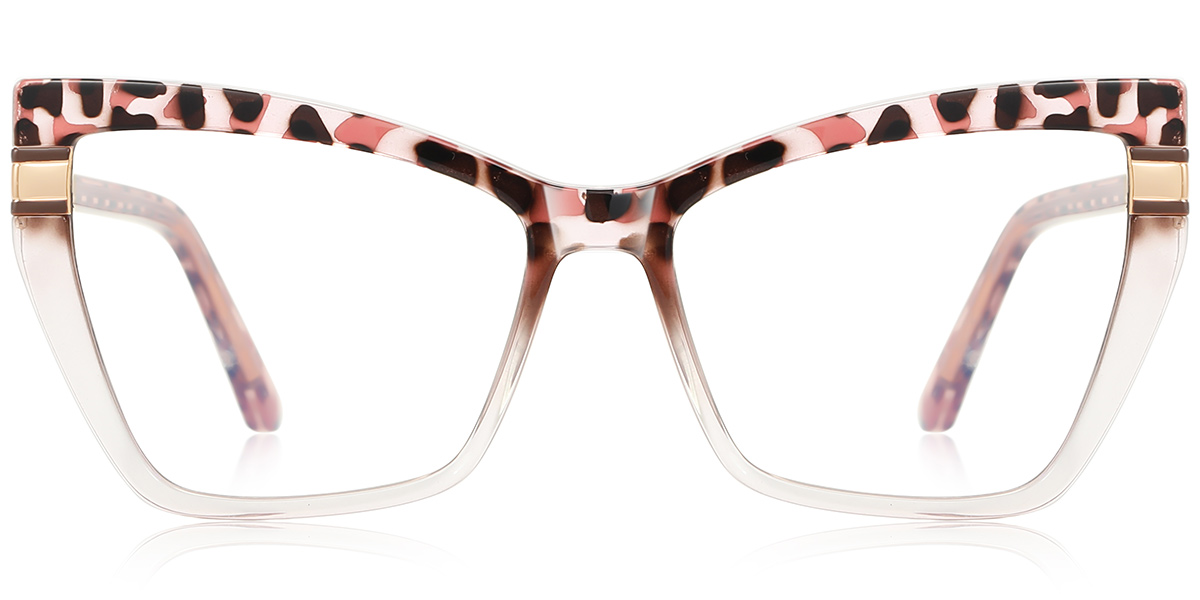 Rectangle Blue Light Blocking Glasses pattern-brown