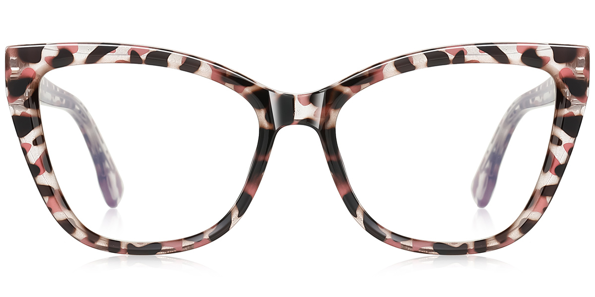 Square Blue Light Blocking Glasses pattern-brown