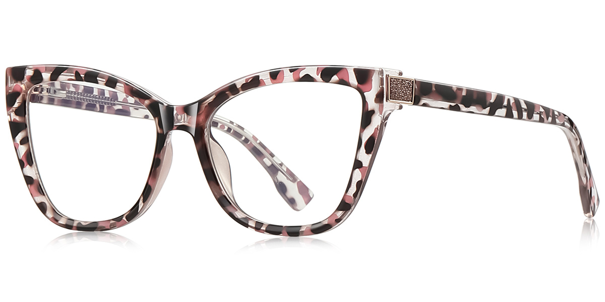 Square Blue Light Blocking Glasses pattern-brown