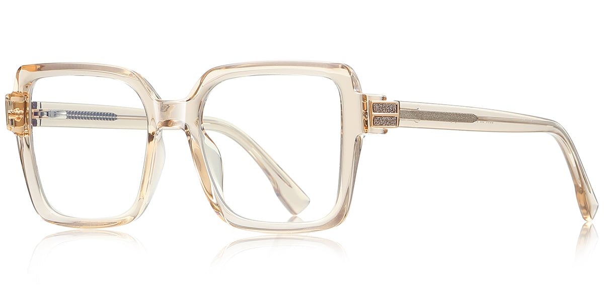 Square Blue Light Blocking Glasses translucent-brown