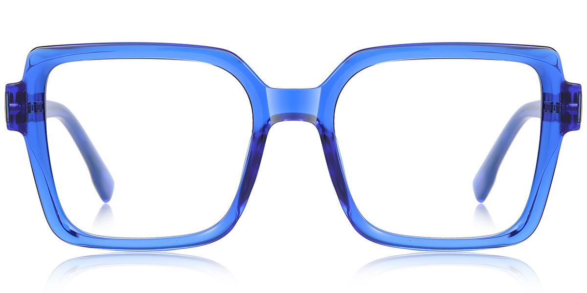 Square Blue Light Blocking Glasses translucent-blue