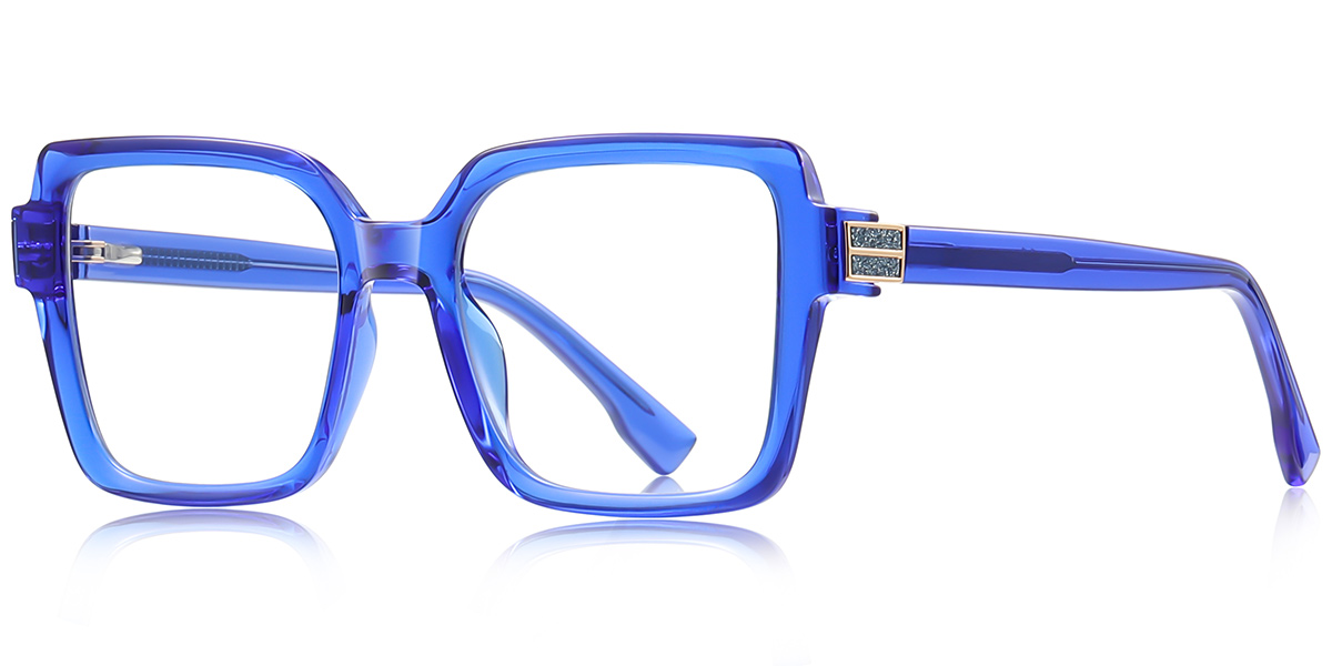 Square Blue Light Blocking Glasses translucent-blue