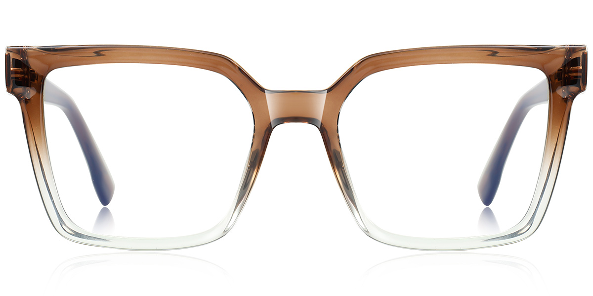Square Blue Light Blocking Glasses gradient_brown