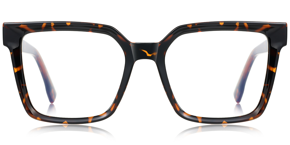 Square Blue Light Blocking Glasses tortoiseshell