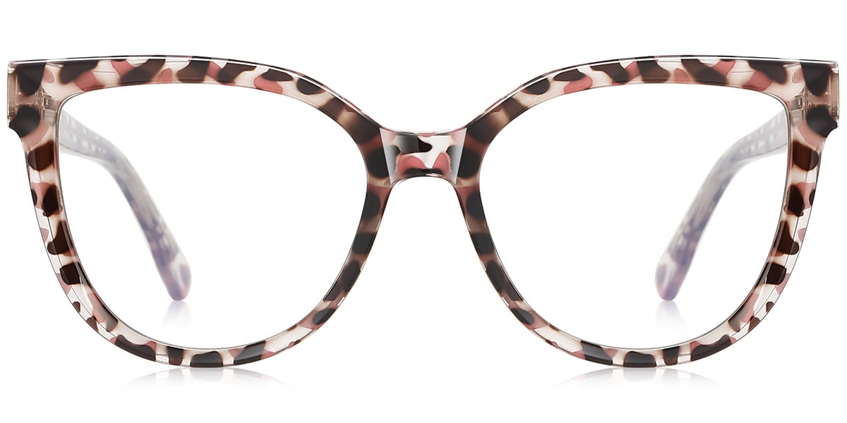 Square Blue Light Blocking Glasses pattern-brown