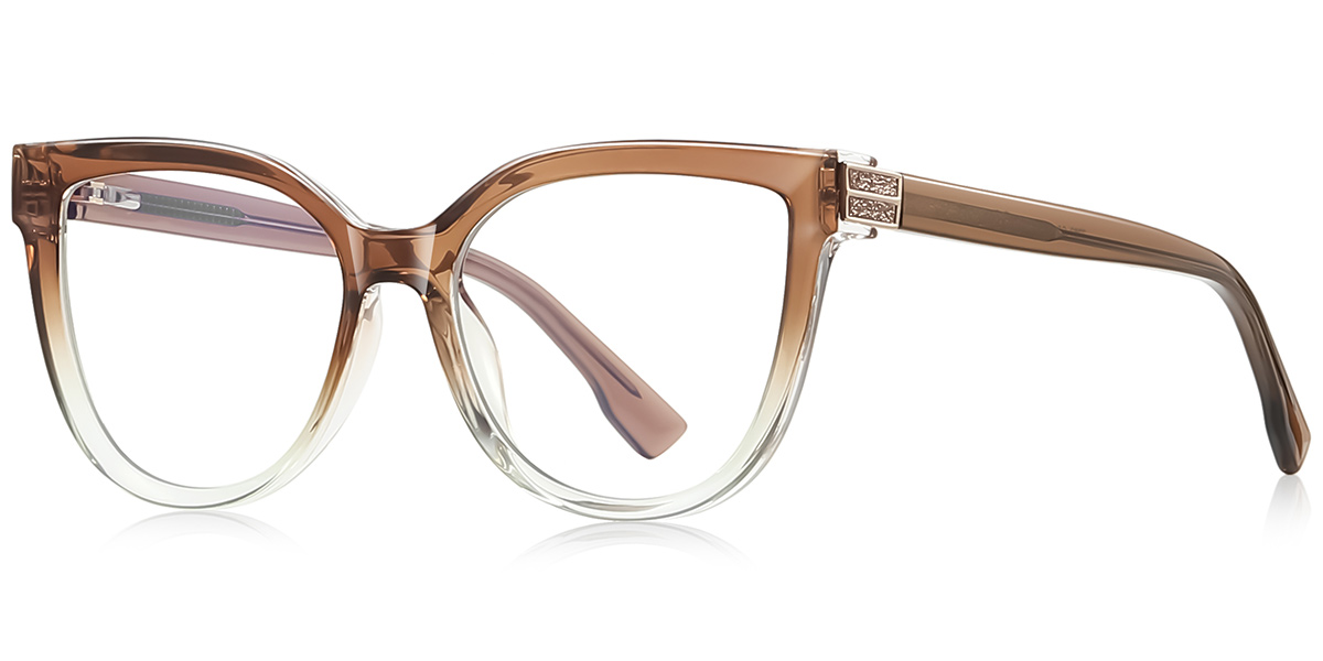 Square Blue Light Blocking Glasses gradient_brown