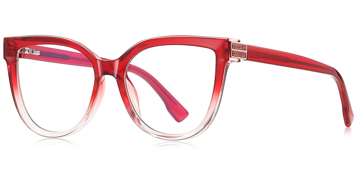 Square Blue Light Blocking Glasses gradient_red