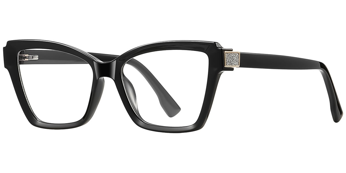 Rectangle Blue Light Blocking Glasses black