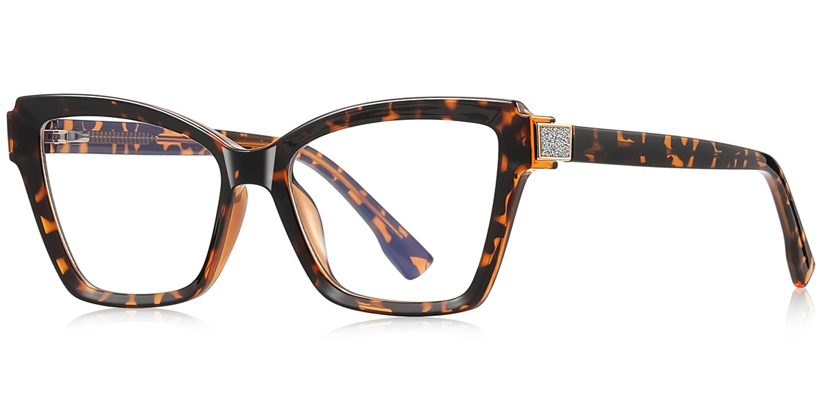 Rectangle Blue Light Blocking Glasses tortoiseshell