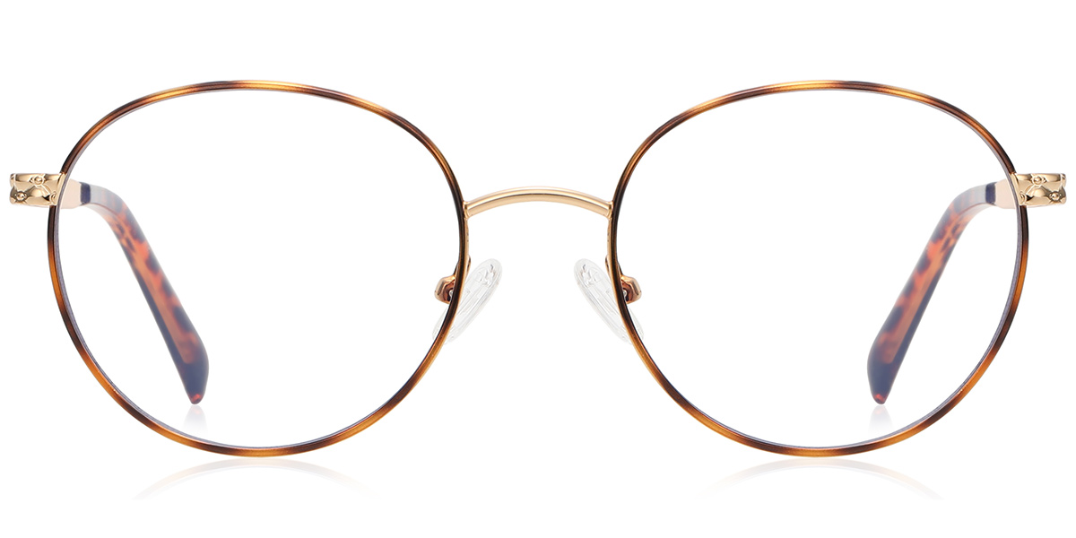 Round Blue Light Blocking Glasses tortoiseshell