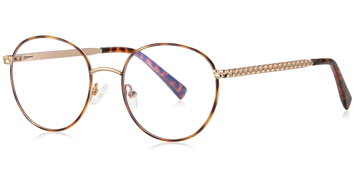 Round Blue Light Blocking Glasses tortoiseshell