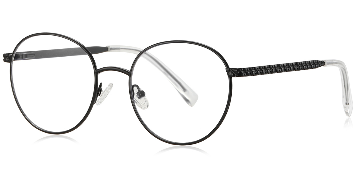 Round Blue Light Blocking Glasses black