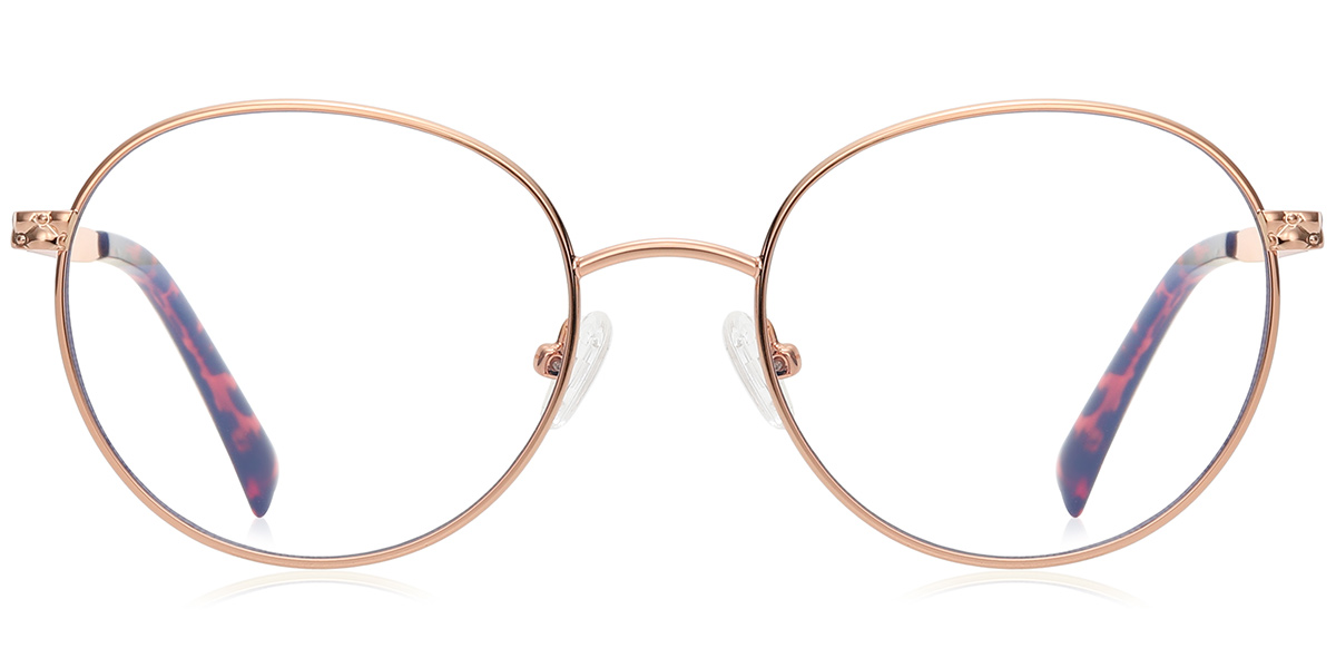 Round Blue Light Blocking Glasses rose_gold