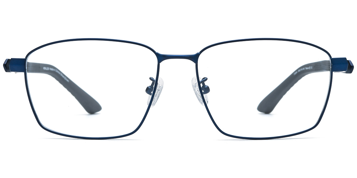 Titanium Rectangle Blue Light Blocking Glasses blue
