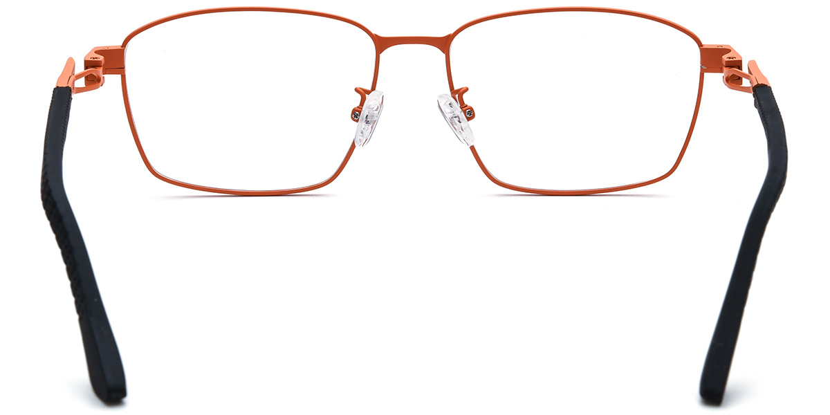 Titanium Rectangle Blue Light Blocking Glasses orange