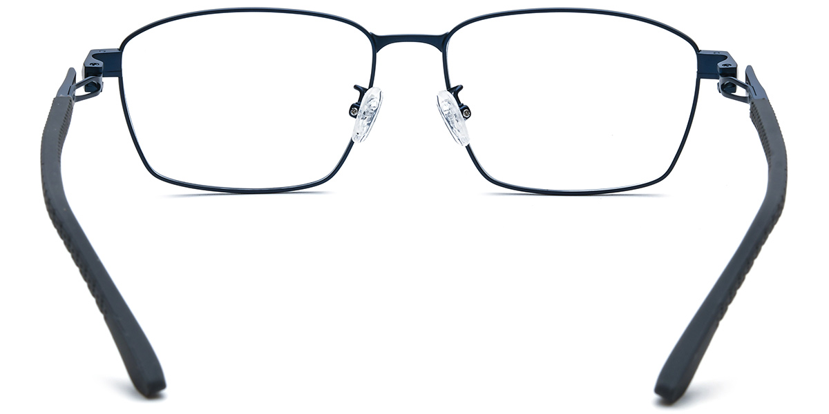 Titanium Rectangle Blue Light Blocking Glasses blue