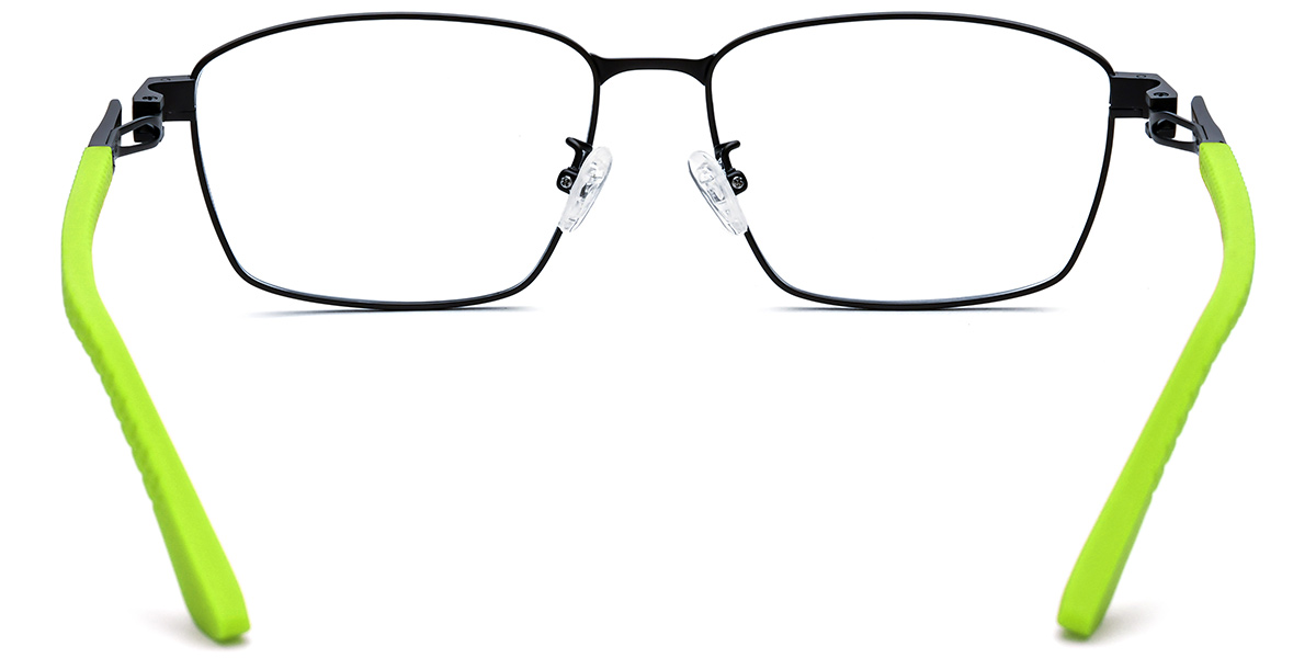 Titanium Rectangle Blue Light Blocking Glasses black