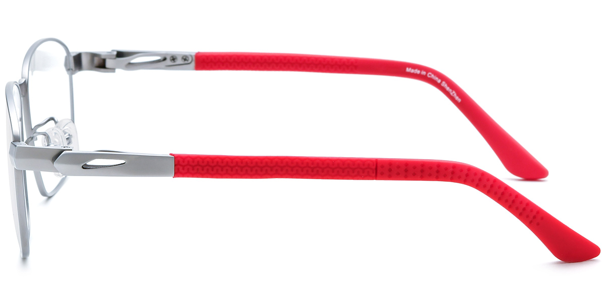 Titanium Rectangle Blue Light Blocking Glasses silver