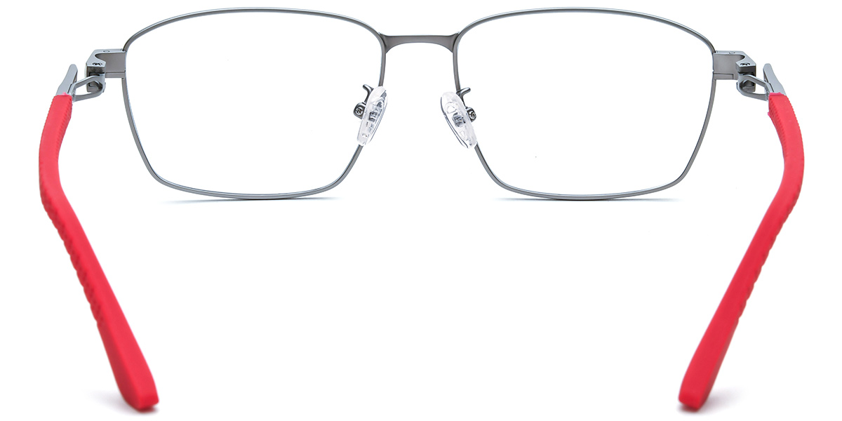 Titanium Rectangle Blue Light Blocking Glasses silver