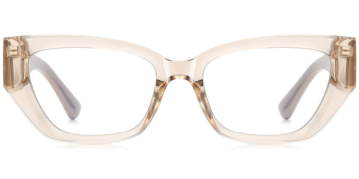 Rectangle Blue Light Blocking Glasses translucent-light_brown