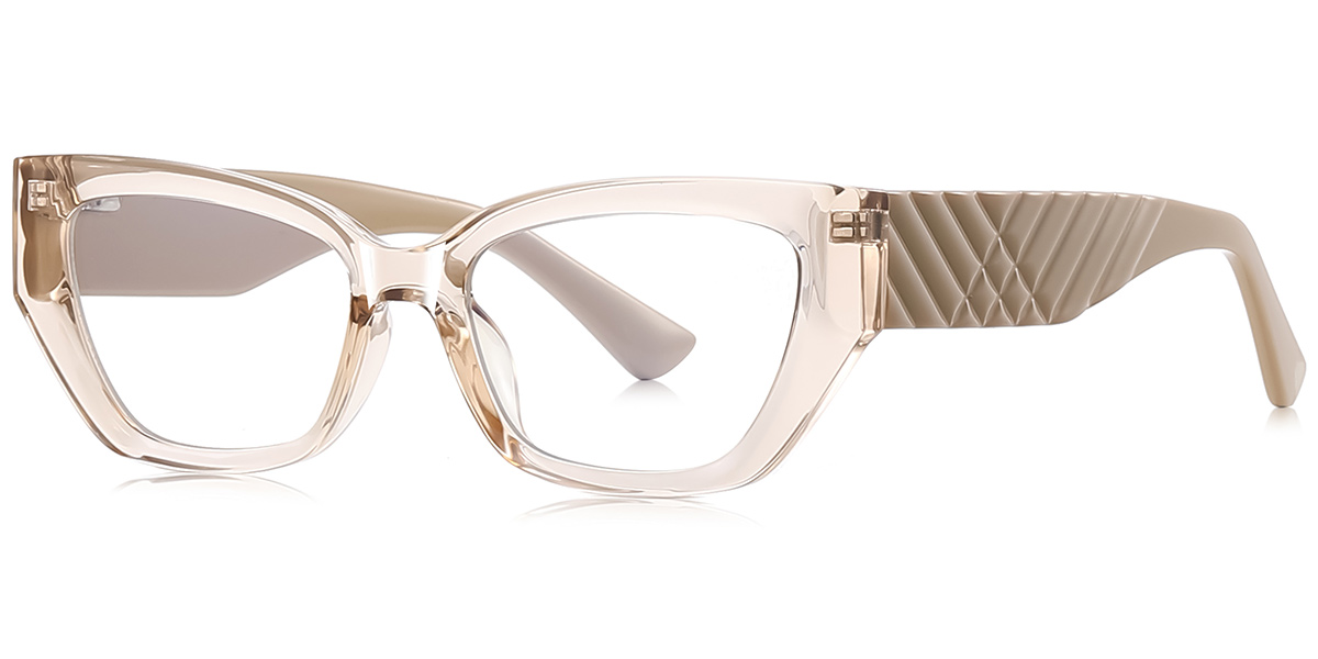 Rectangle Blue Light Blocking Glasses translucent-light_brown