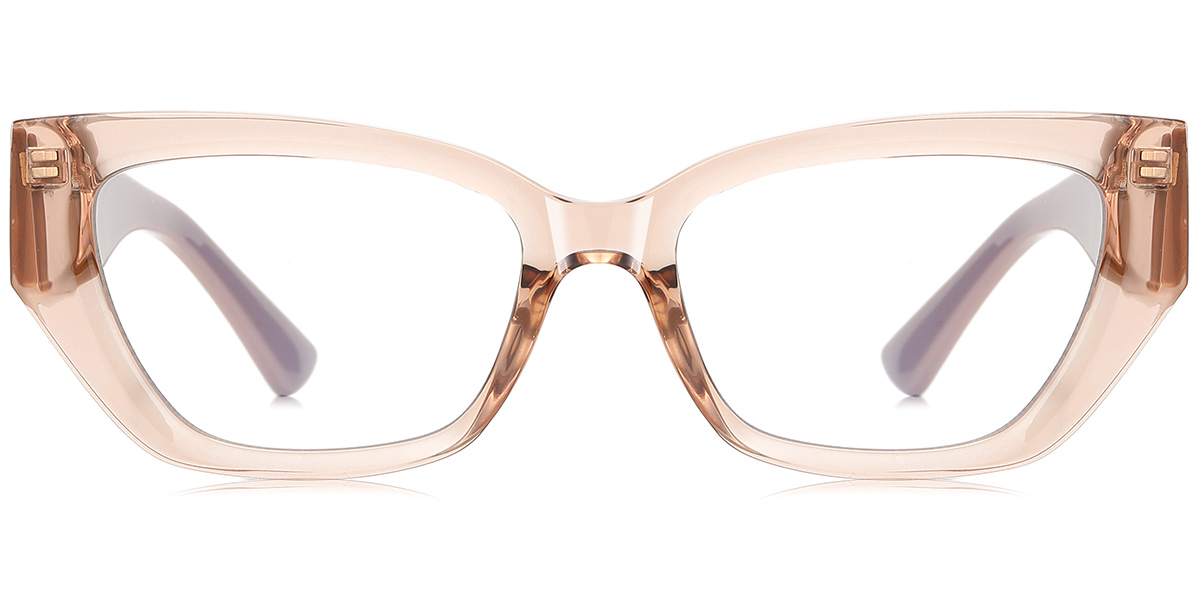 Rectangle Blue Light Blocking Glasses translucent-brown