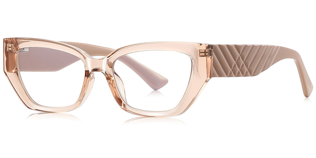 Rectangle Blue Light Blocking Glasses translucent-brown