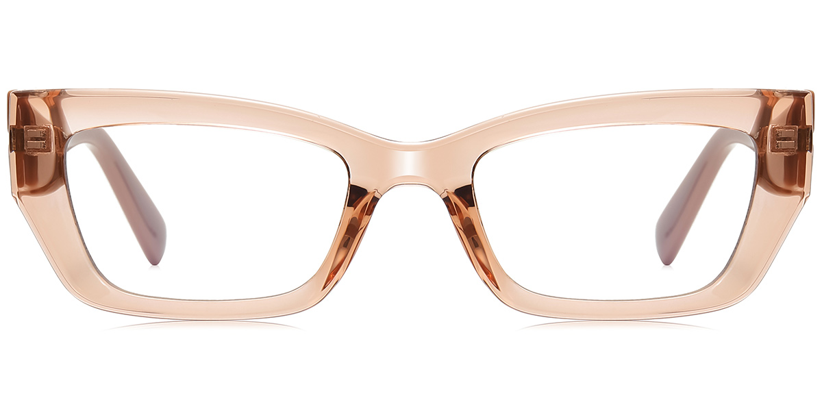 Rectangle Blue Light Blocking Glasses translucent-brown