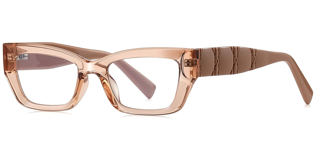 Rectangle Blue Light Blocking Glasses translucent-brown