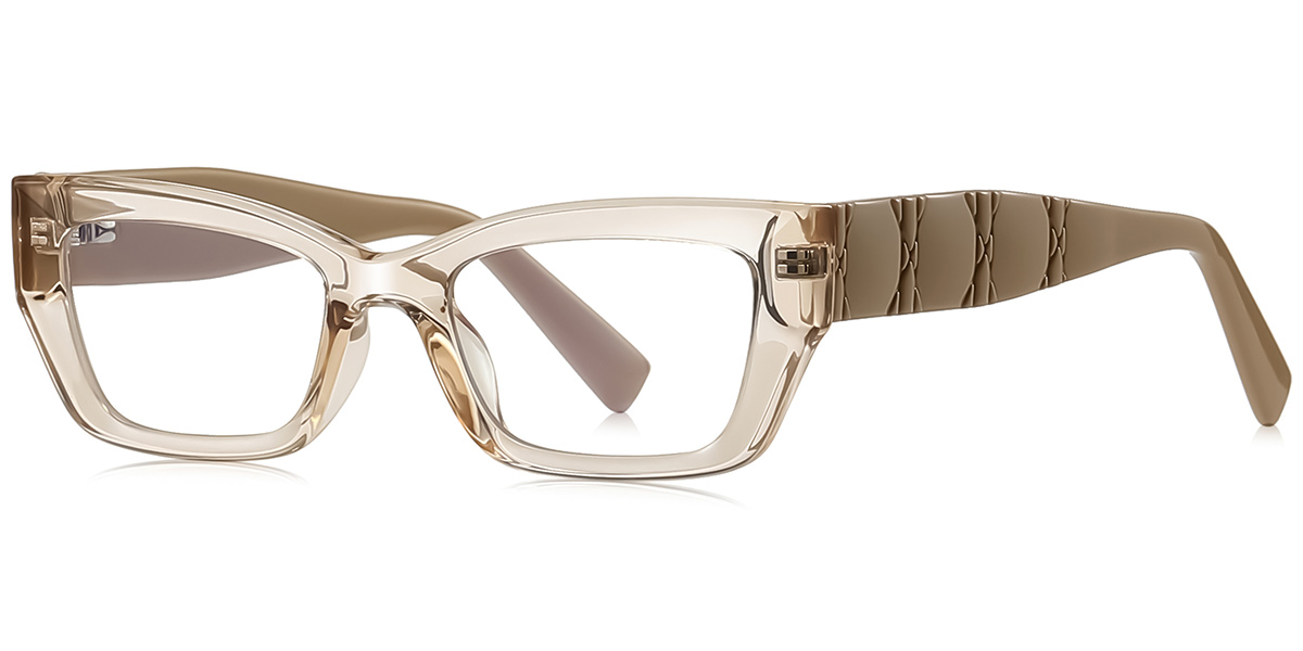 Rectangle Blue Light Blocking Glasses translucent-light_brown