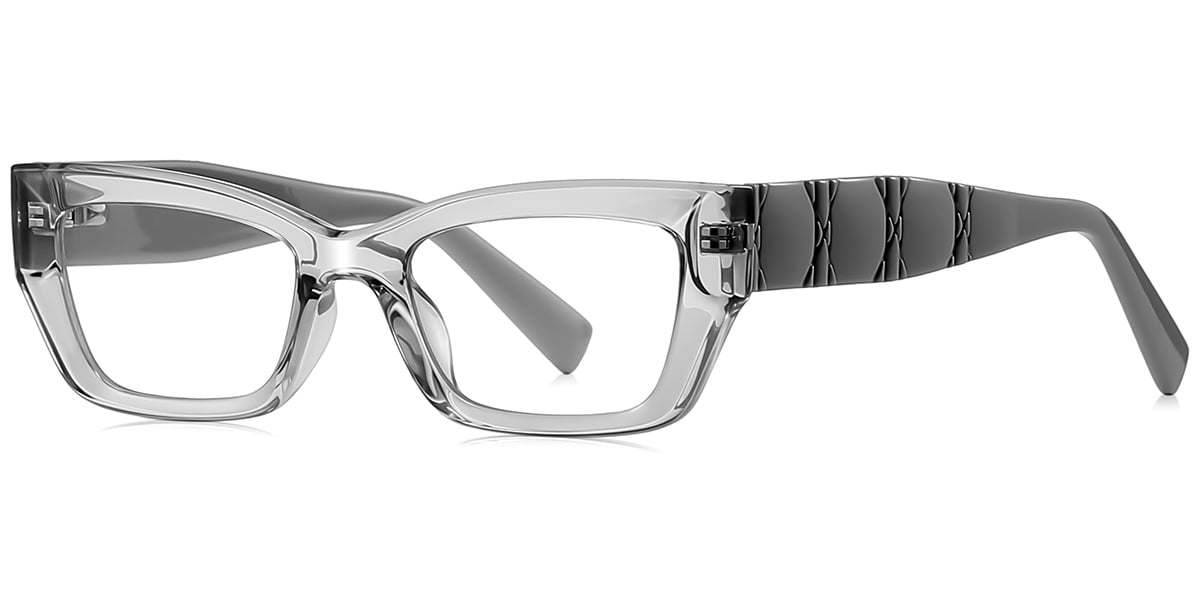 Rectangle Blue Light Blocking Glasses translucent-grey