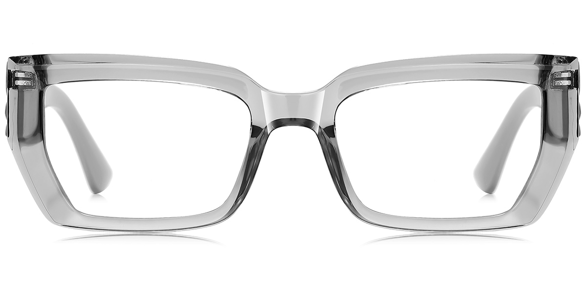 Rectangle Blue Light Blocking Glasses translucent-grey