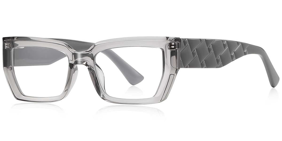 Rectangle Blue Light Blocking Glasses translucent-grey