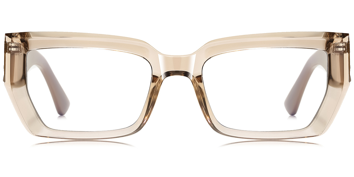 Rectangle Blue Light Blocking Glasses translucent-light_brown
