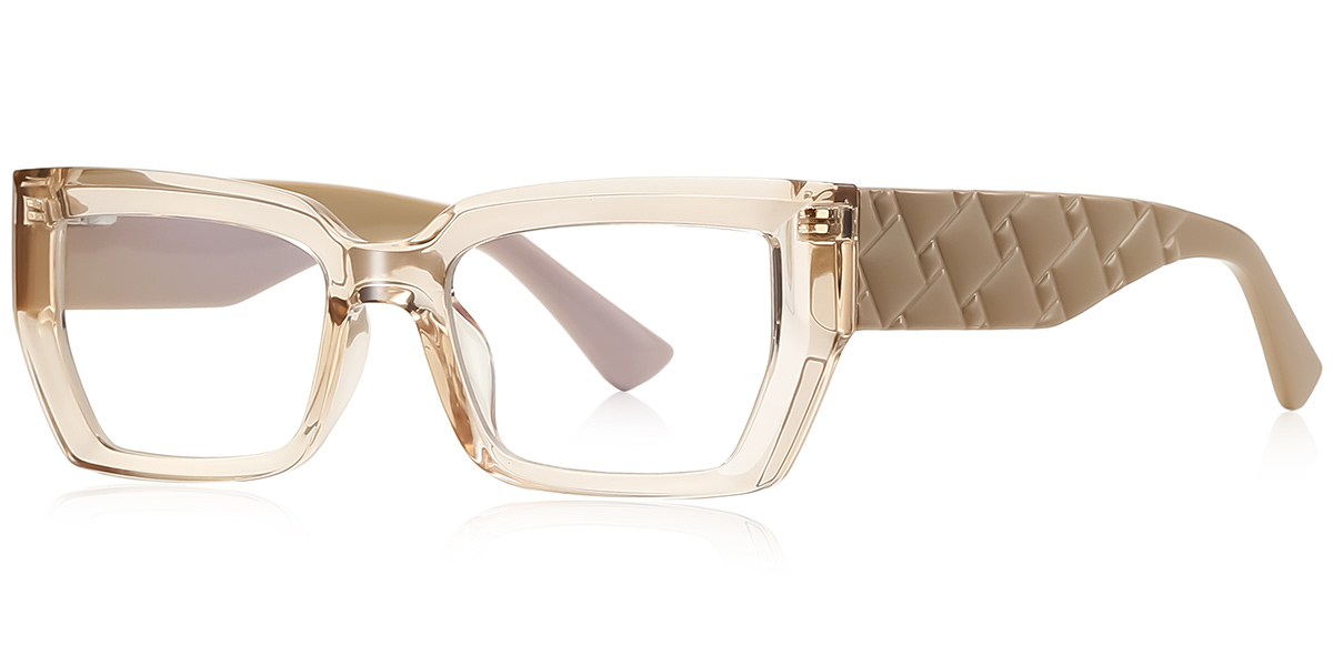 Rectangle Blue Light Blocking Glasses translucent-light_brown